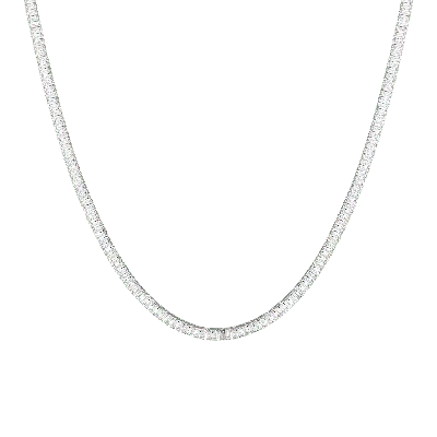 Aurate New York Lab Grown White Sapphire Baguette Tennis Necklace