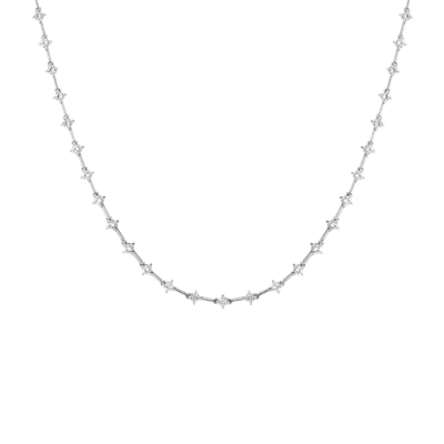 Aurate New York Lab Grown White Sapphire Bar Tennis Necklace