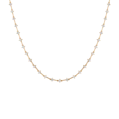 Aurate New York Lab Grown White Sapphire Bar Tennis Necklace In Yellow