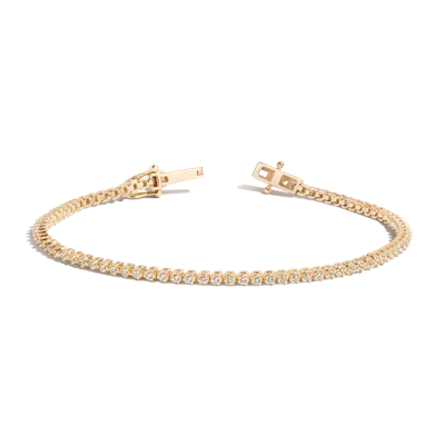 Aurate New York Lab Grown White Sapphire Barely There Tennis Bracelet In Yellow