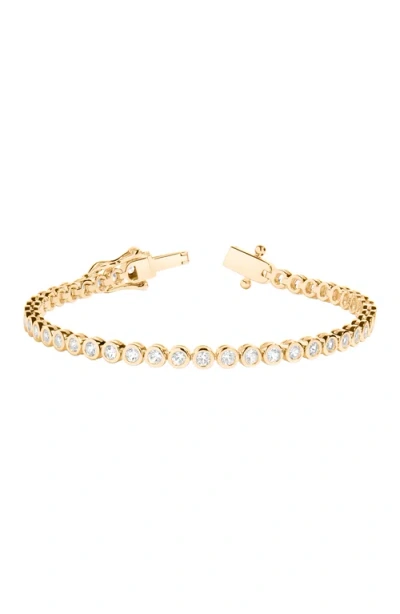 Aurate New York Lab Grown White Sapphire Bezel Tennis Bracelet In Gold