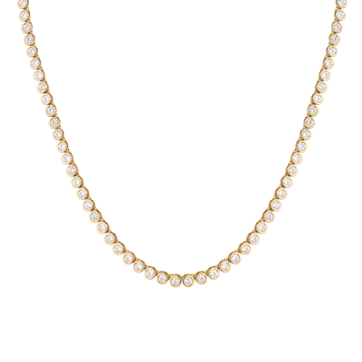 Aurate New York Lab Grown White Sapphire Bezel Tennis Necklace