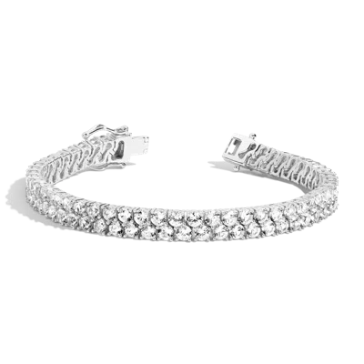 Aurate New York Lab Grown White Sapphire Double Row Tennis Bracelet