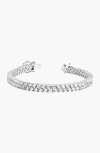 Aurate New York Lab Grown White Sapphire Double Row Tennis Bracelet In Gray