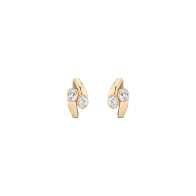 Aurate New York Lab Grown White Sapphire Ellipse Earrings In Gold