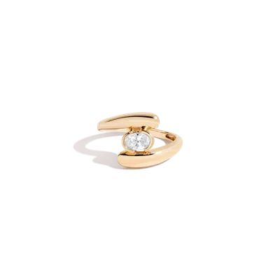 Aurate New York Lab Grown White Sapphire Ellipse Ring In Gold