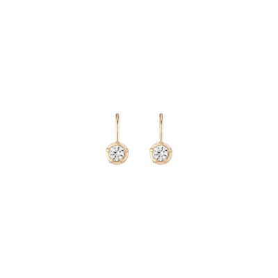 Aurate New York Lab Grown White Sapphire Georgian Drop Earrings In Gold