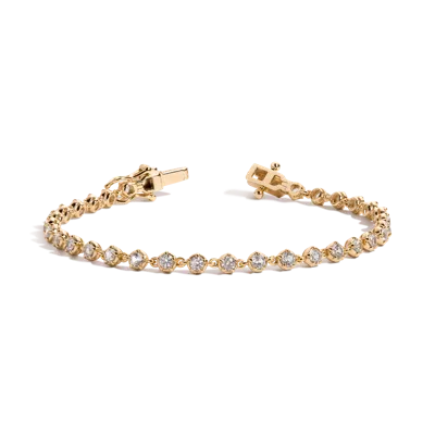 Aurate New York Lab Grown White Sapphire Georgian Tennis Bracelet In Gold