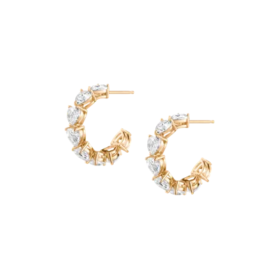 Aurate New York Lab Grown White Sapphire Heart Hoop Earrings In Yellow