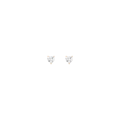 Aurate New York Lab Grown White Sapphire Heart Stud Earrings