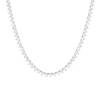 Aurate New York Lab Grown White Sapphire Heart Tennis Necklace In White