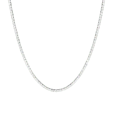 Aurate New York Lab Grown White Sapphire Horizontal Baguette Tennis Necklace