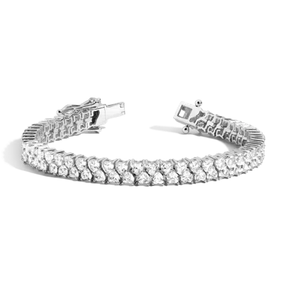 Aurate New York Lab Grown White Sapphire Love Affair Tennis Bracelet