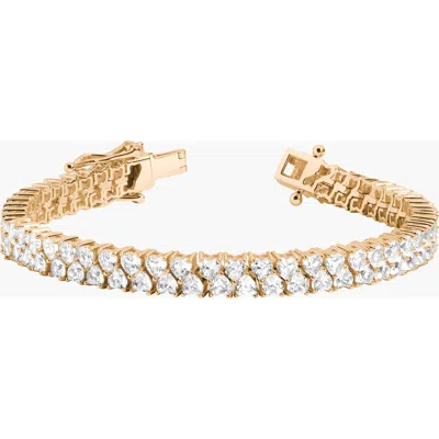 Aurate New York Lab Grown White Sapphire Love Affair Tennis Bracelet In Orange