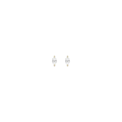 Aurate New York Lab Grown White Sapphire Marquise Stud Earrings In Yellow