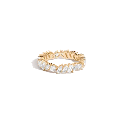 Aurate New York Lab Grown White Sapphire Mixed Shape Eternity Ring In Yellow