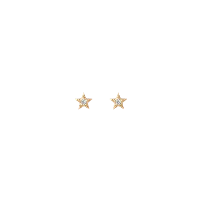 Aurate New York Lab Grown White Sapphire Star Stud Earrings - Flatback In Yellow