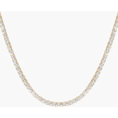 Aurate New York Lab Grown White Sapphire Statement Tennis Necklace In Gold