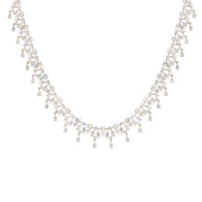 Aurate New York Lab Grown White Sapphire Teardrop Tennis Necklace