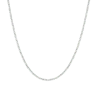 Aurate New York Lab Grown White Sapphire Tennis Necklace - 13ct