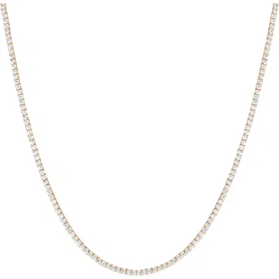 Aurate New York Lab Grown White Sapphire Tennis Necklace In Gold