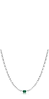 Aurate New York Lab Grown White Sapphire Tennis Necklace With Emerald