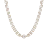 Aurate New York Lab Grown White Sapphire Three Layered Tennis Necklace In Yellow