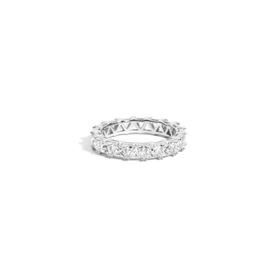 Aurate New York Lab Grown White Sapphire Trillion Eternity Ring In Yellow
