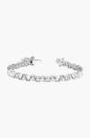Aurate New York Lab Grown White Sapphire Trillion Tennis Bracelet In Gray