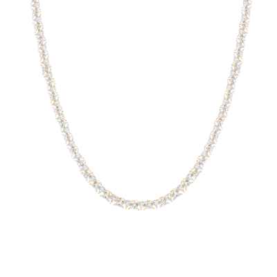 Aurate New York Lab Grown White Sapphire Trillion Tennis Necklace