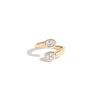 Aurate New York Lab Grown White Sapphire Twin Ellipse Ring In Gold