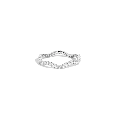 Aurate New York Lab Grown White Sapphire Wave Ring In Yellow