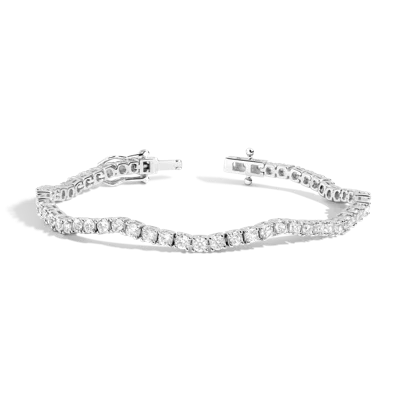 Aurate New York Lab Grown White Sapphire Wave Tennis Bracelet In Yellow