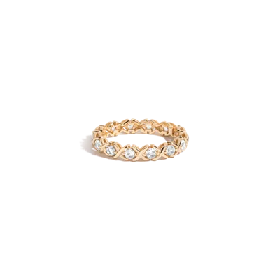 Aurate New York Lab Grown White Sapphire X Estate Eternity Ring In Yellow
