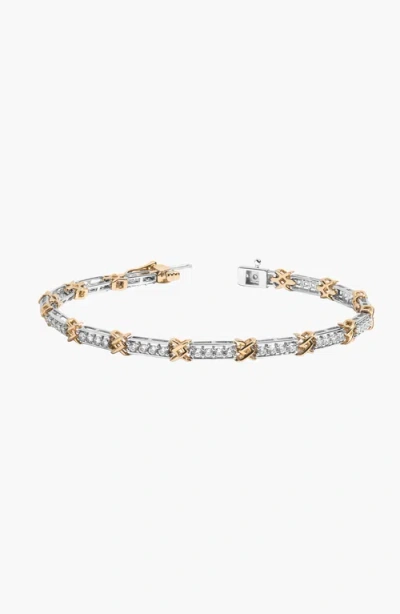 Aurate New York Lab Grown White Sapphire X Tennis Bracelet In Silver