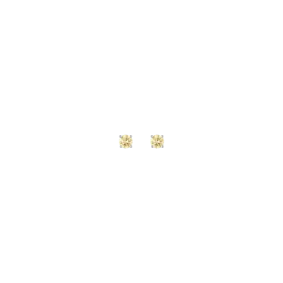 Aurate New York Lab Grown Yellow Diamond Solitaire Stud Earrings