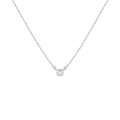 Aurate New York Medium Lab Grown Diamond Bezel Necklace In White