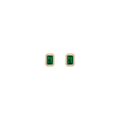 AURATE NEW YORK AURATE NEW YORK MINI LAB GROWN EMERALD HEIRLOOM STUD EARRINGS