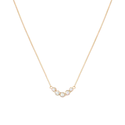 Aurate New York Mini Graduated Diamond Bezel Necklace In White