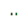 Aurate New York Mini Lab Grown Emerald Heirloom Stud Earrings In White