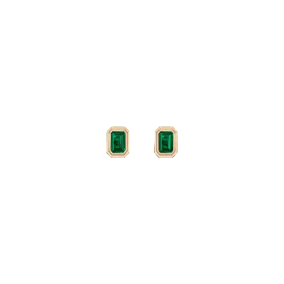 Aurate New York Mini Lab Grown Emerald Heirloom Stud Earrings In White
