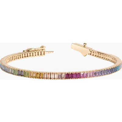 Aurate New York Ombré Rainbow Baguette Tennis Bracelet In Multi