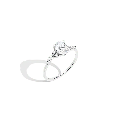Aurate New York Oval-cut Floral Diamond Ring In White