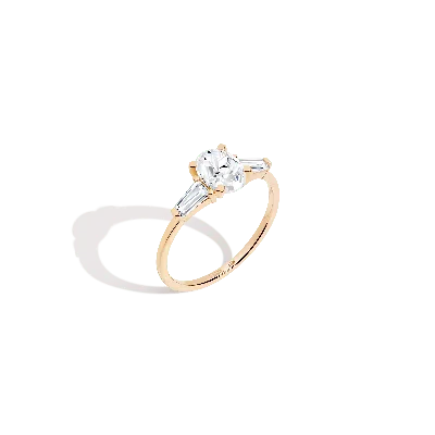 Aurate New York Oval-cut Tapered Baguette Diamond Ring In Yellow