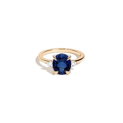 Aurate New York Oval Gemstone Cocktail Ring - Blue Sapphire In Rose