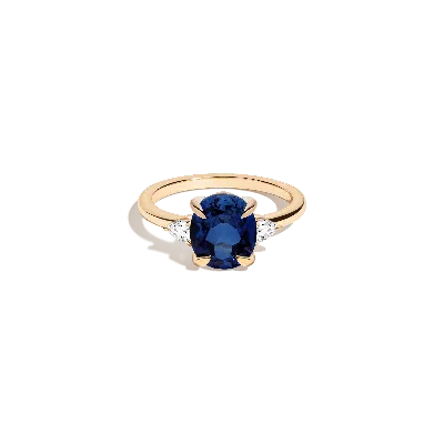 Aurate New York Oval Gemstone Cocktail Ring - Blue Sapphire In Yellow