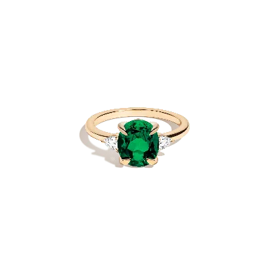 Aurate New York Oval Gemstone Cocktail Ring - Green Emerald In Rose