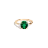 Aurate New York Oval Gemstone Cocktail Ring - Green Emerald In White