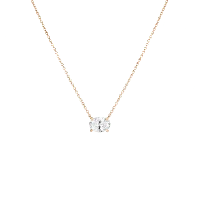 Aurate New York Oval Gemstone Solitaire Necklace In Gold