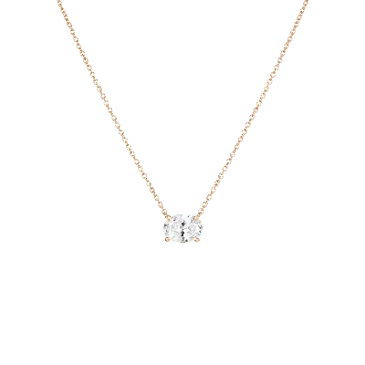 Aurate New York Oval Gemstone Solitaire Necklace In Yellow